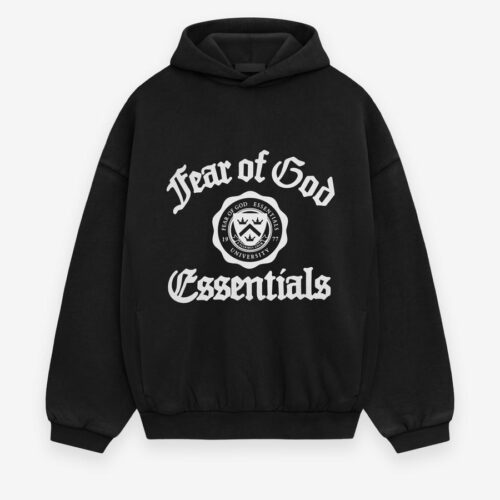 Essentials Fear of God Shrunken Hoodie Black