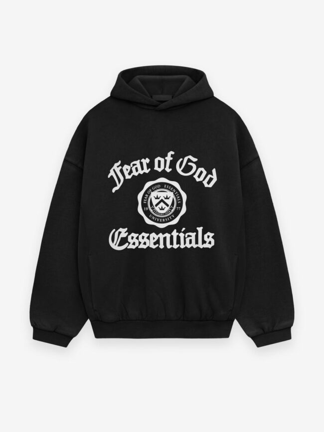 Essentials Fear of God Shrunken Hoodie Black