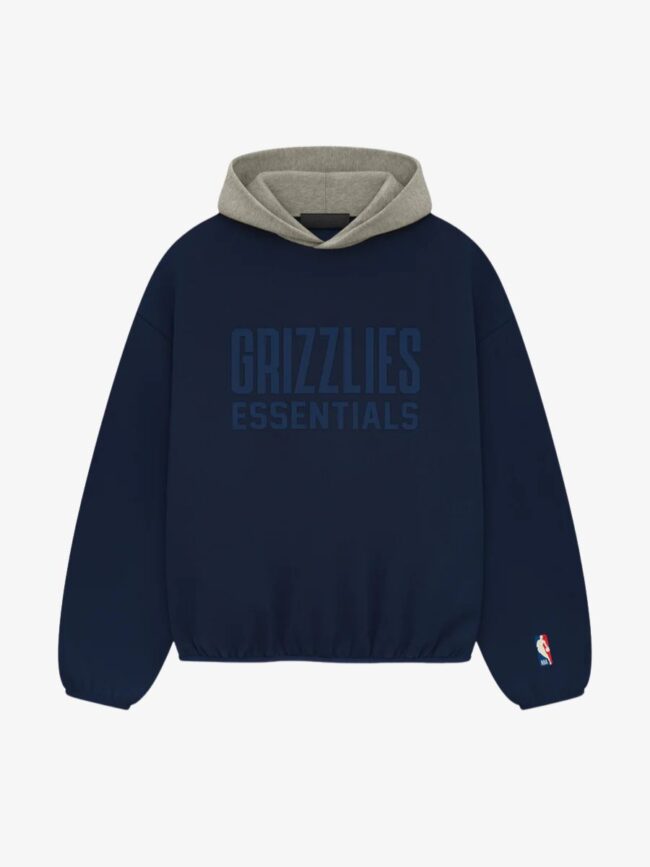 Essentials-Grizzlies-Pullover-Hoodie-Navy