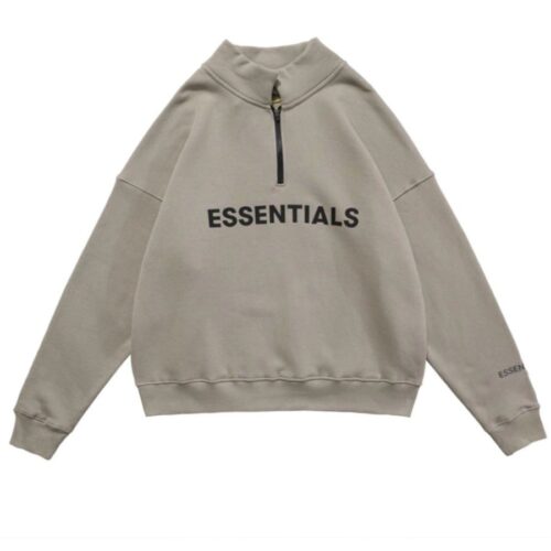 Essentials Half Zip High Collar Loose Hoodie