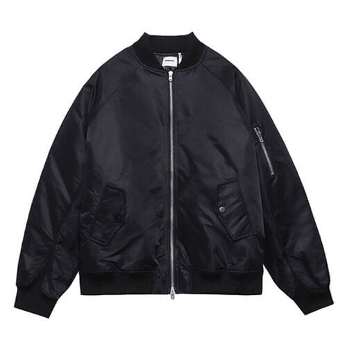 Fear-Of-God-Essentials-Bomber-basball-Jacket-Black-Front