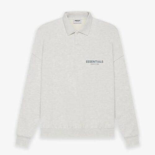 Fear-of-God-ESSENTIALS-Long-Sleeve-Polo-Sweatshirt-Gray