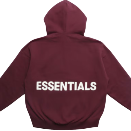 Fear-of-God-Essentials-White-Printed-Graphic-Pullover-Hoodie-Burgundy-Buttom-Back-side-