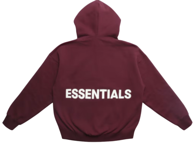 Fear-of-God-Essentials-White-Printed-Graphic-Pullover-Hoodie-Burgundy-Buttom-Back-side-