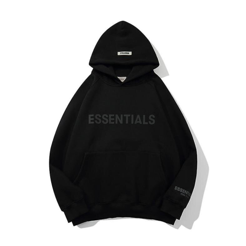 Essentials Apricot Basic Hoodie Black