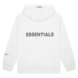 Essentials Fear of God Zipper White Hoodie