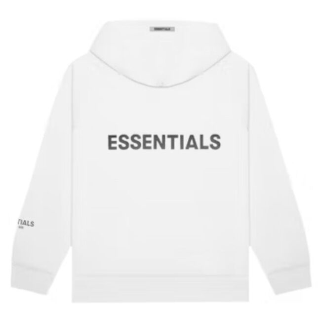 Essentials Fear of God Zipper White Hoodie